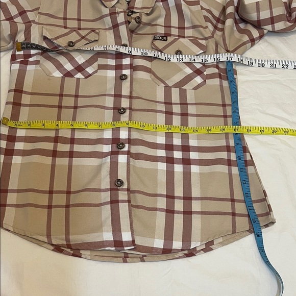 DIXXON Flannel Company The Burleigh Beige and Red Plaid Shirt Small - Picture 7 of 8